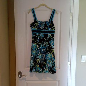 Black and Teal A-line dress